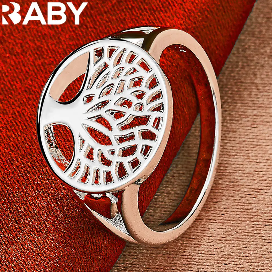 URBABY 925 Sterling Silver Rings Round Tree Ring For Women Men Wedding Band Party Fashion Jewelry Gifts
URBABY 925 Sterling Silver Rings Round Tree Ring For Women Men Wedding Band Party Fashion Jewelry Gifts