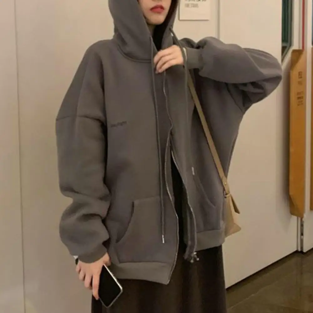 Women Sweatshirt Solid Color Hoodie Zipper Long Sleeve Hooded Sweatshirt With Drawstring Casual Pockets Loose Jacket Streetwear
Women Sweatshirt Solid Color Hoodie Zipper Long Sleeve Hooded Sweatshirt With Drawstring Casual Pockets Loose Jacket Streetwear
