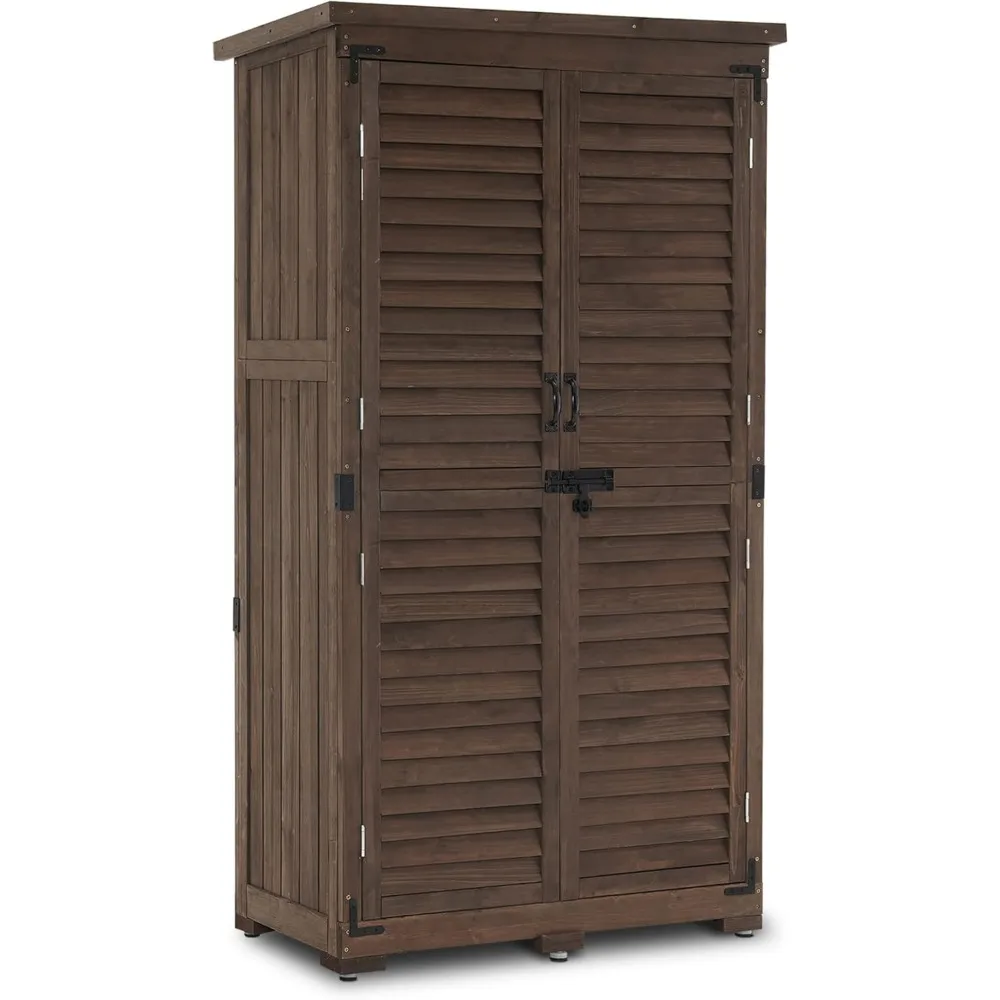Outdoor Storage Cabinet, Garden Storage Shed, Outside Vertical Shed with Lockers, Outdoor 63 Inches Wood Tall Cabinet
Outdoor Storage Cabinet, Garden Storage Shed, Outside Vertical Shed with Lockers, Outdoor 63 Inches Wood Tall Cabinet