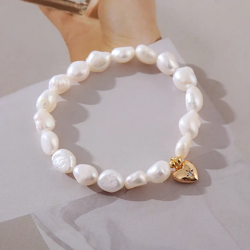 Romantic Love Heart Natural Baroque Freshwater Pearl 14K Gold Filled Lady Charm Bracelet Wedding Jewelry Gifts No Fade
Romantic Love Heart Natural Baroque Freshwater Pearl 14K Gold Filled Lady Charm Bracelet Wedding Jewelry Gifts No Fade