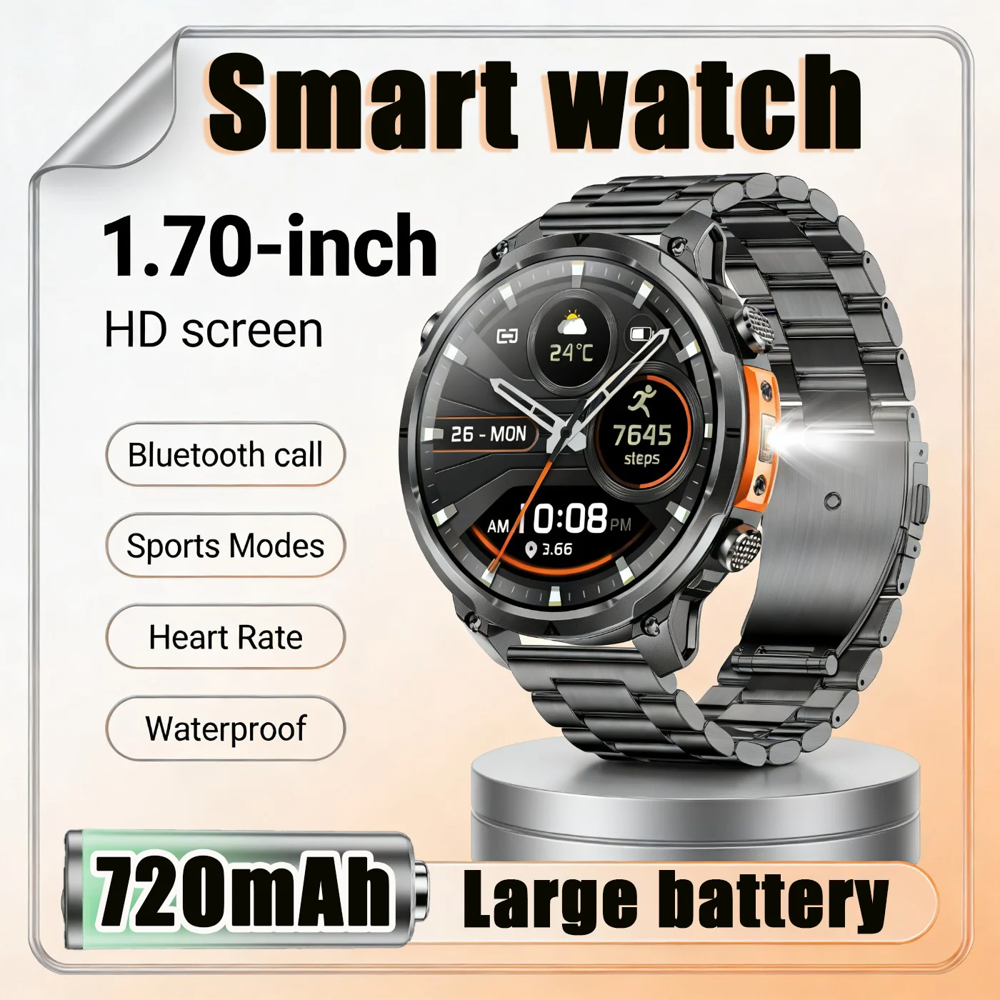 Новые смарт-часы 2026 года с HD-экраном 1,70 дюйма, 100+ спортивных режимов, GPS, водонепроницаемые, Bluetooth-звонки, мониторинг здоровья, LED-фонарик, компас, для мужчин
Новые смарт-часы 2026 года с HD-экраном 1,70 дюйма, 100+ спортивных режимов, GPS, водонепроницаемые, Bluetooth-звонки, мониторинг здоровья, LED-фонарик, компас, для мужчин
