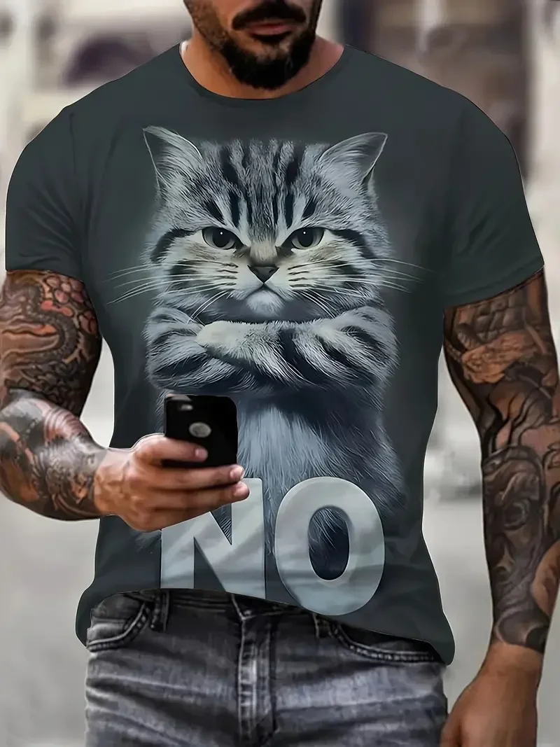 3D Print Funny Animal Graphic Men's T-Shirt Creative Cats Pattern Casual Short Sleeve Top Fashion Outdoor Street Breathable Tees
3D Print Funny Animal Graphic Men's T-Shirt Creative Cats Pattern Casual Short Sleeve Top Fashion Outdoor Street Breathable Tees