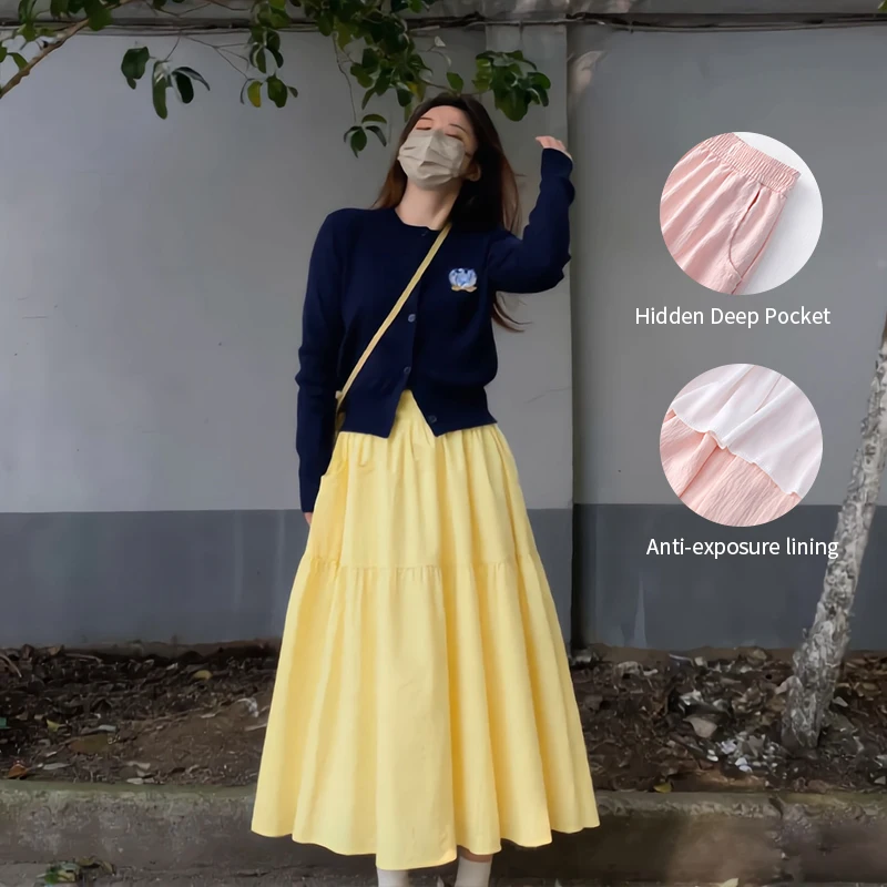 Summer Women Skirts Vintage High Waist Elastic Patchwork White Long skirt Chic pink skirt Long Cake A-line Skirt
Summer Women Skirts Vintage High Waist Elastic Patchwork White Long skirt Chic pink skirt Long Cake A-line Skirt