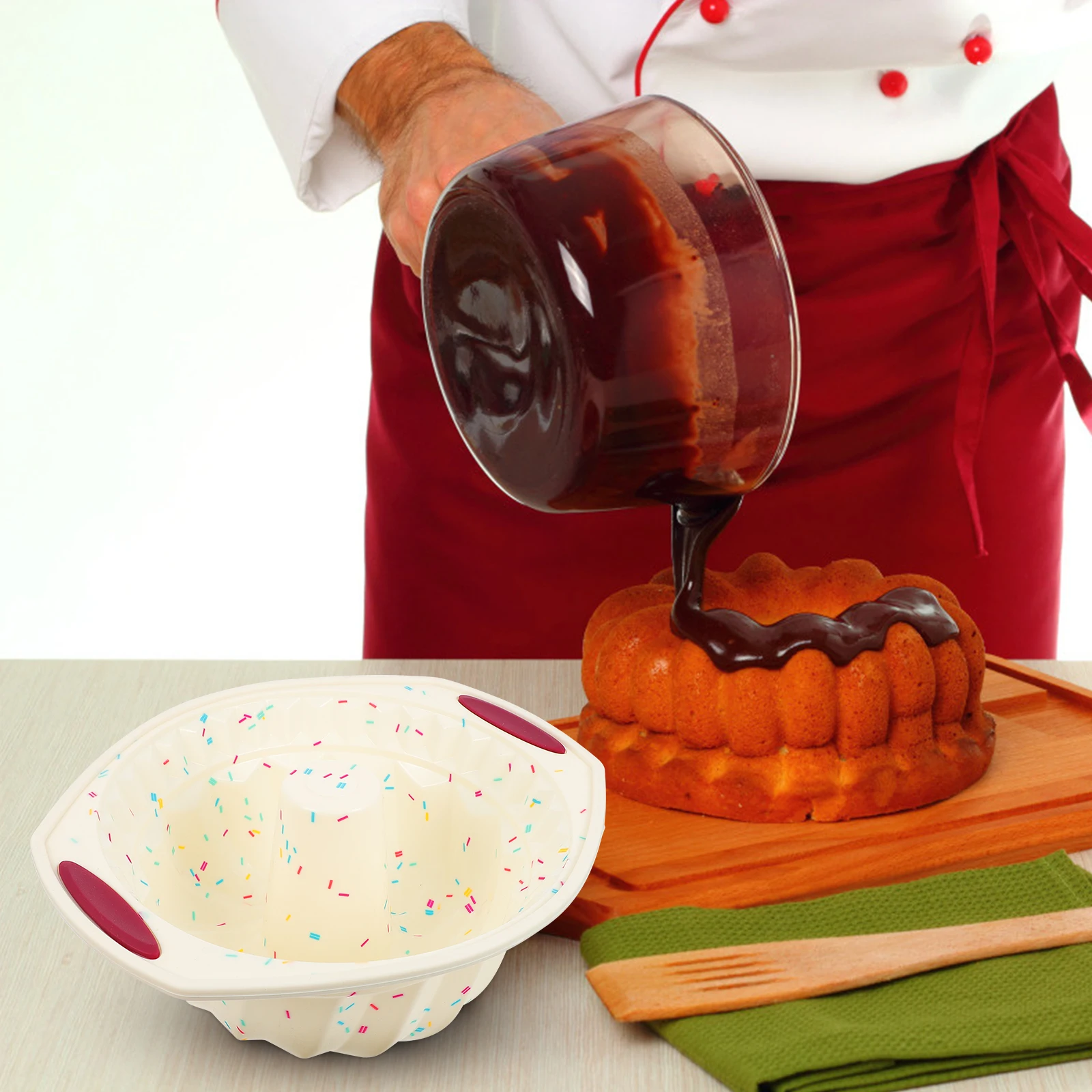 1Pcs Silicone Cake Mold Premium Non-Stick Savarin Baking Pan Thickened Heat-Resistant for Professional Bakery Household Use Easy
1Pcs Silicone Cake Mold Premium Non-Stick Savarin Baking Pan Thickened Heat-Resistant for Professional Bakery Household Use Easy