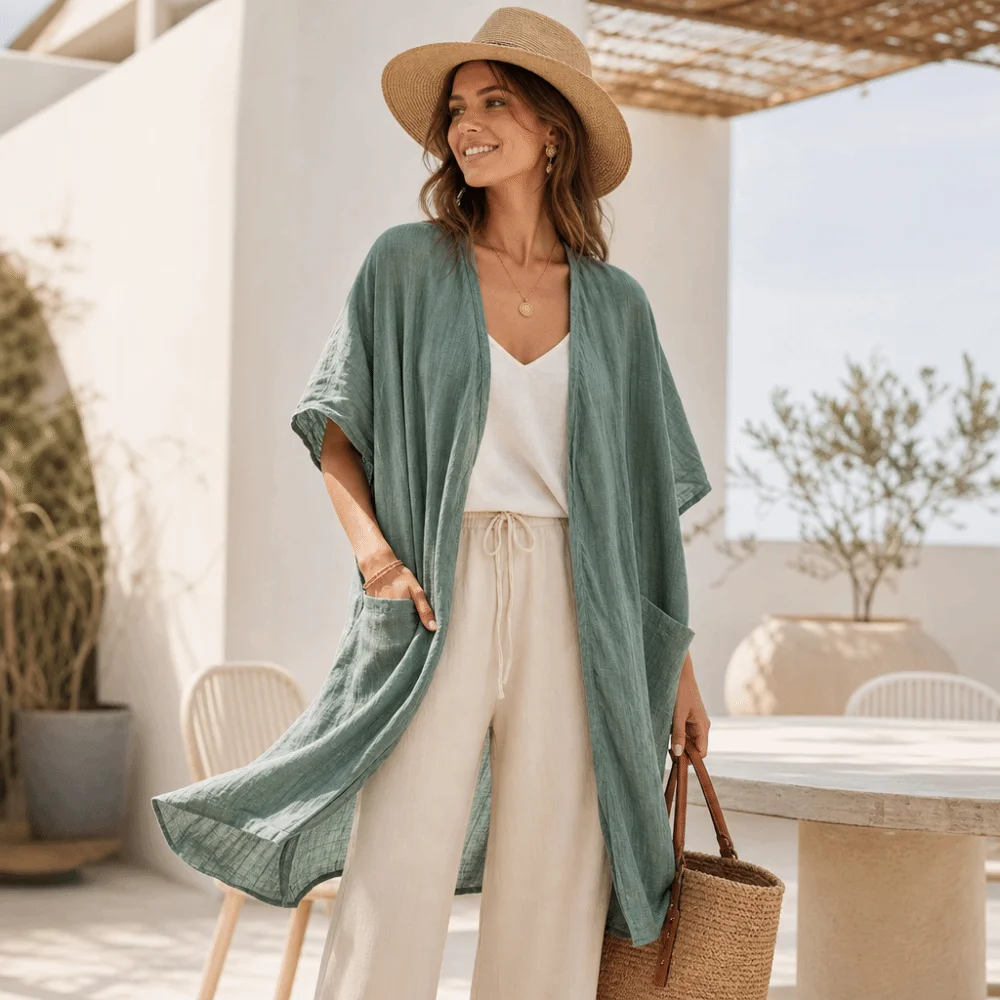 Sunscreen Clothing Short Sleeved Linen Cardigan Loose Front Opening Long Shawl Sunscreen Cover Simple Summer Shirt Casual Wear
Sunscreen Clothing Short Sleeved Linen Cardigan Loose Front Opening Long Shawl Sunscreen Cover Simple Summer Shirt Casual Wear