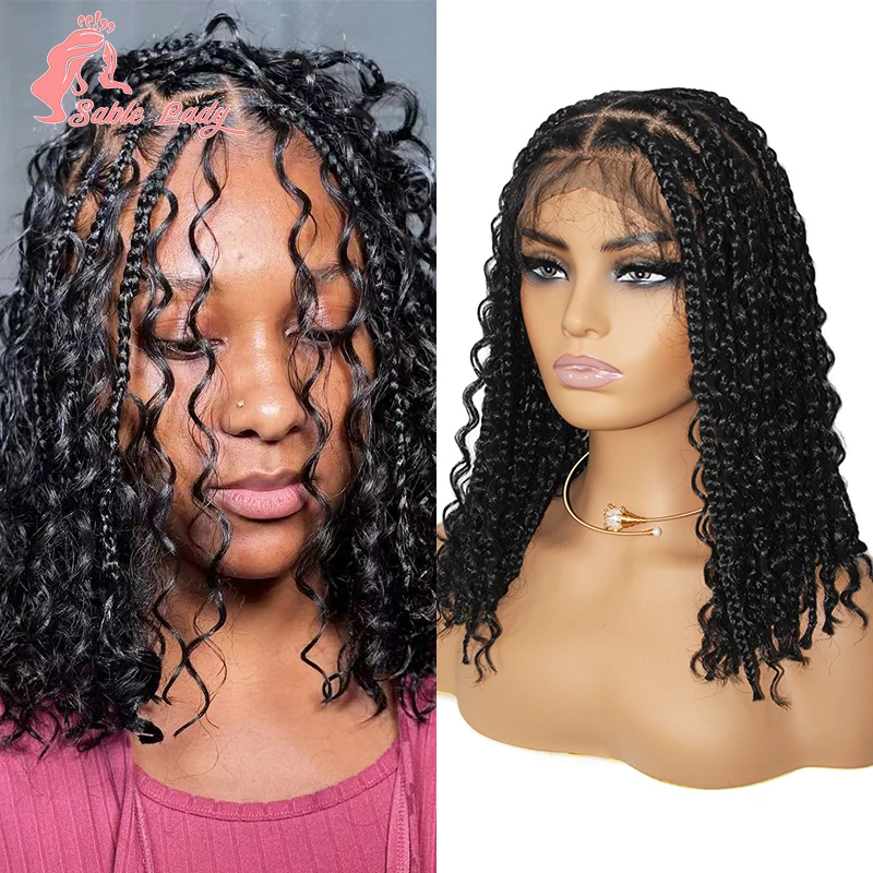 Synthetic Short Bohemian Curly Braided Wigs Curly Wig Full Lace Front Black Wig Braiding Hair Goddess Sable Lady Box Braid Wig
Synthetic Short Bohemian Curly Braided Wigs Curly Wig Full Lace Front Black Wig Braiding Hair Goddess Sable Lady Box Braid Wig