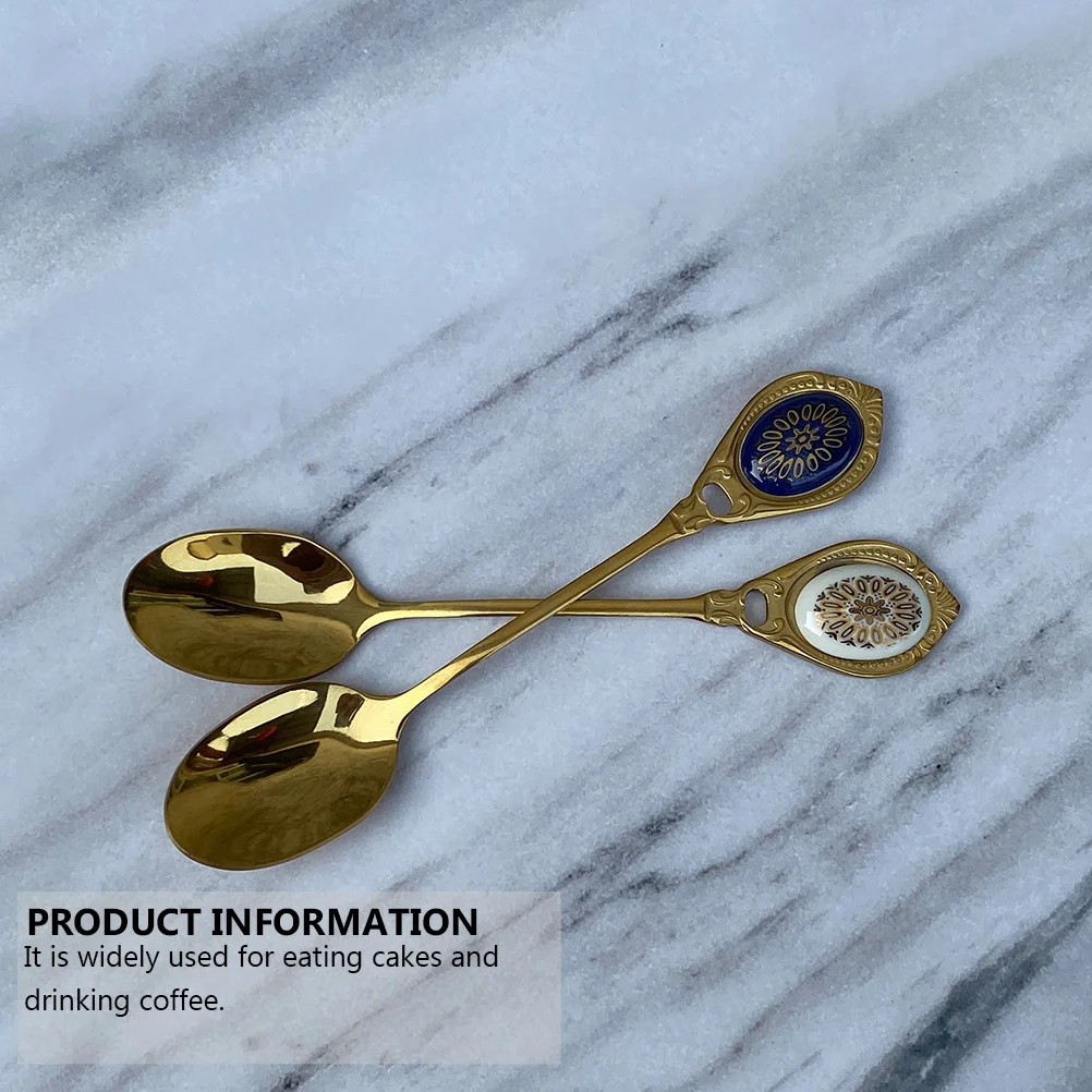 2Pcs Retro Stainless Steel Coffee Spoons Mirror Polishing Process Comfortable Long Handle for Cakes and Drinks
2Pcs Retro Stainless Steel Coffee Spoons Mirror Polishing Process Comfortable Long Handle for Cakes and Drinks