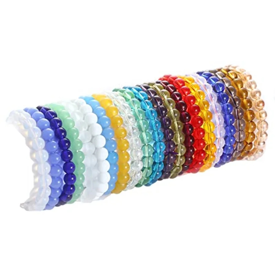 21Pcs 8mm Beaded Stretch Bracelet Handmade Glass Bracelet for Women Men Colorful Crystal Beads Bracelet Elastic Round Bead Brac
21Pcs 8mm Beaded Stretch Bracelet Handmade Glass Bracelet for Women Men Colorful Crystal Beads Bracelet Elastic Round Bead Brac