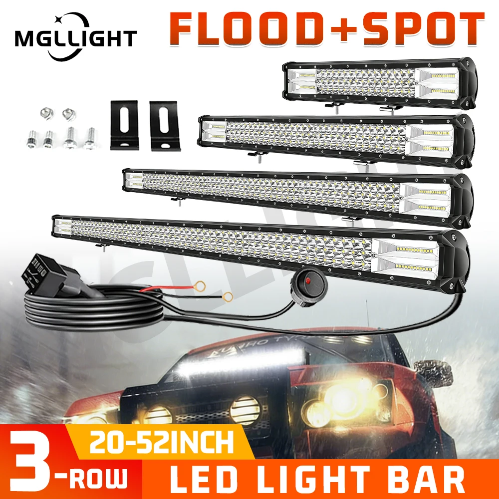 HAOLIDE 20/26/34/42/52 Inch 3-Row LED Light Bar Spot Flood Combo Beam Driving Light IP68 for Heavy Duty Car Truck off-road use
HAOLIDE 20/26/34/42/52 Inch 3-Row LED Light Bar Spot Flood Combo Beam Driving Light IP68 for Heavy Duty Car Truck off-road use