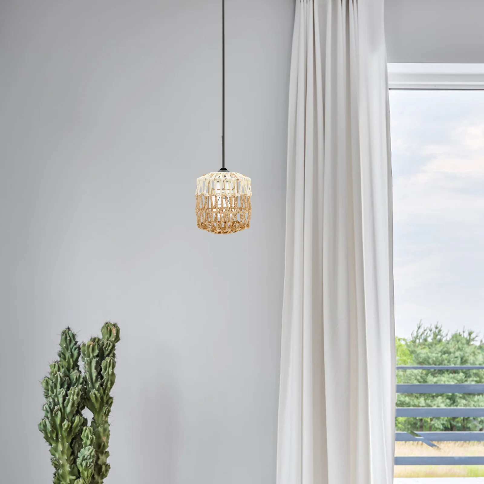 Handmade Paper Rope Woven Lampshade Retro Pendant Ceiling Lamp Cover Decorative Indoor Lighting Replacement Shade
Handmade Paper Rope Woven Lampshade Retro Pendant Ceiling Lamp Cover Decorative Indoor Lighting Replacement Shade