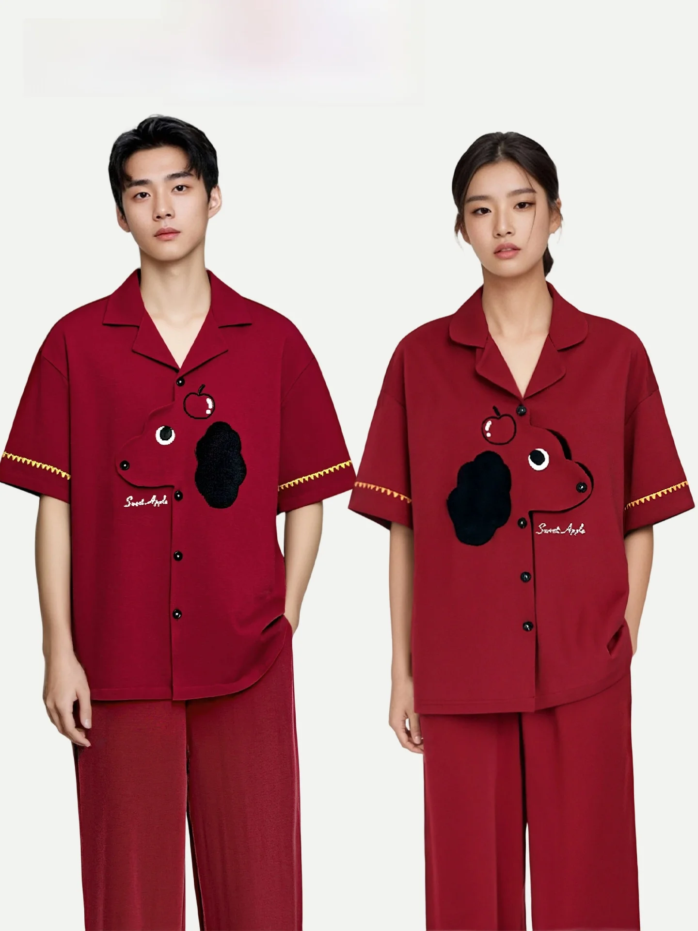 PinkBread Couples Pajamas Pure Cotton Short Sleeve Red Home Clothes Spring Summer Outwear Comfortable Breathable Soft Material
PinkBread Couples Pajamas Pure Cotton Short Sleeve Red Home Clothes Spring Summer Outwear Comfortable Breathable Soft Material