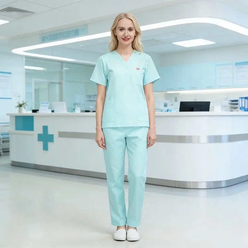 Neutral Summer Thin Short Sleeved Frosted Set, Blue Split Nurse Medical Gown, Dental Clinic, Cosmetic Surgery Hospital
Neutral Summer Thin Short Sleeved Frosted Set, Blue Split Nurse Medical Gown, Dental Clinic, Cosmetic Surgery Hospital