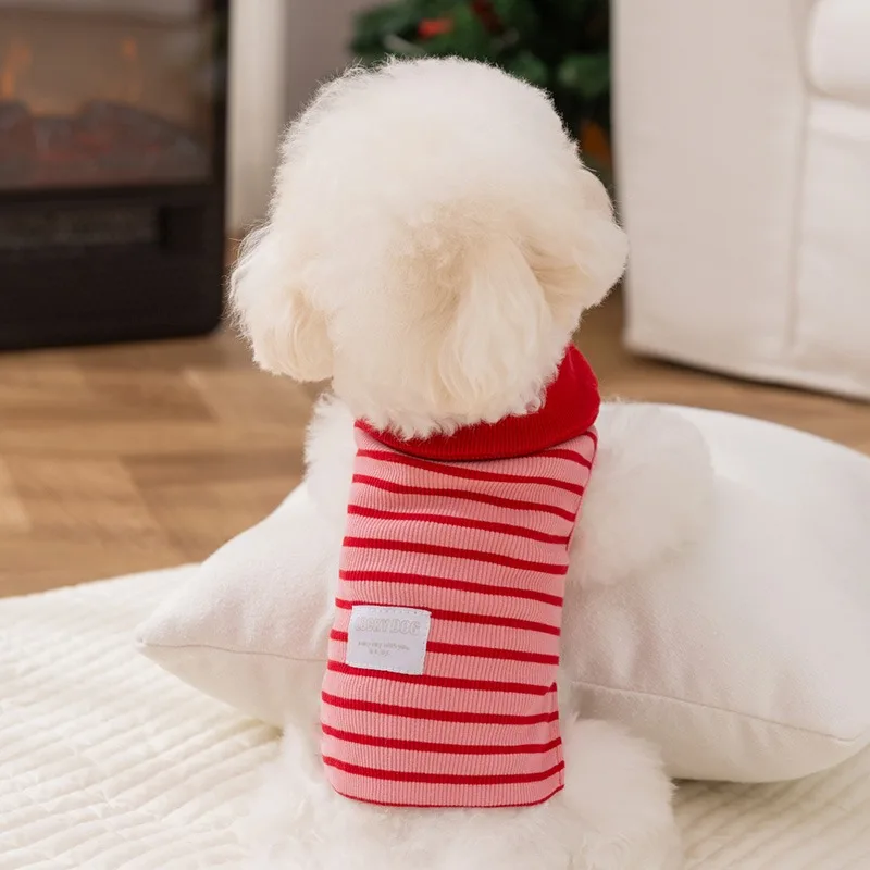 Autumn Puppy Polo Shirt Blue Striped Dog Clothes Teddy Warm Bottoming Shirt Pet Sleeveless Vest Dog Products
Autumn Puppy Polo Shirt Blue Striped Dog Clothes Teddy Warm Bottoming Shirt Pet Sleeveless Vest Dog Products