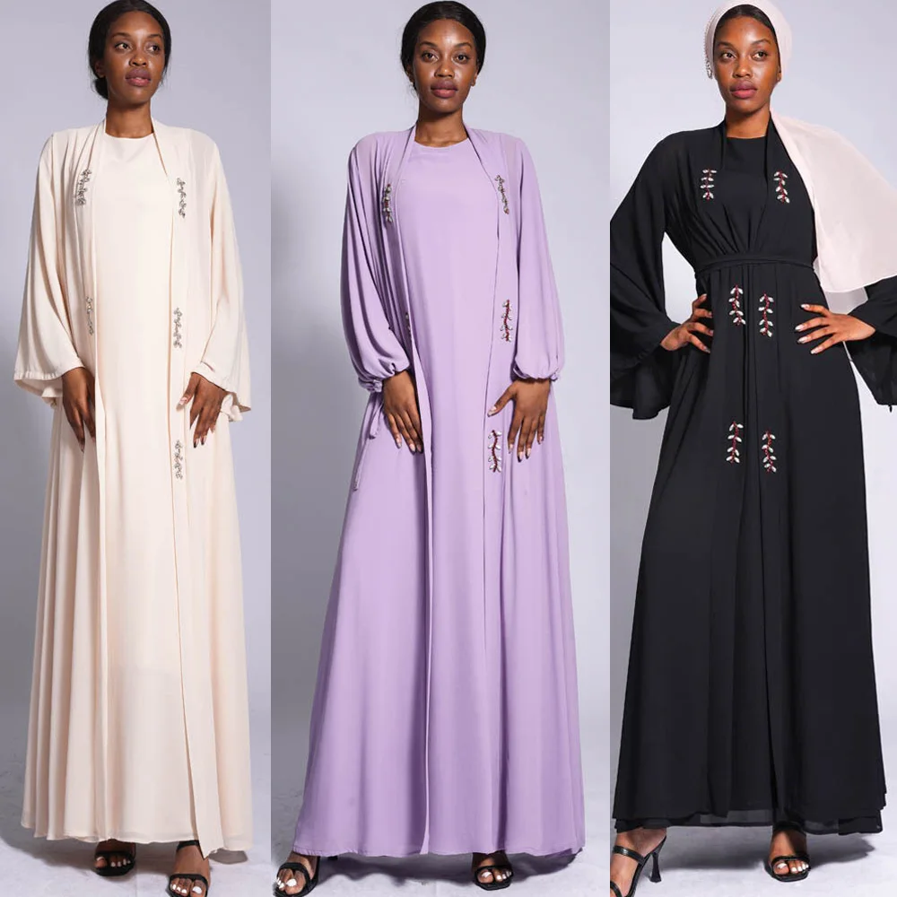 Muslim Chiffon Kimono Open Abayas Women Diamonds Belted Long Maxi Dress Dubai Turkey Kaftan Islamic Clothing Eid Ramadan Robe
Muslim Chiffon Kimono Open Abayas Women Diamonds Belted Long Maxi Dress Dubai Turkey Kaftan Islamic Clothing Eid Ramadan Robe