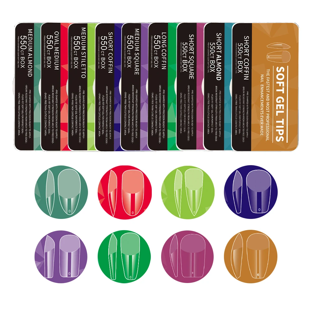 550PCS Soft Gel X Nail Tips Supplies,Full Cover False Nail Tips for Acrylic Nails Gel,Short Square Medium Length Almond Nail Tip
550PCS Soft Gel X Nail Tips Supplies,Full Cover False Nail Tips for Acrylic Nails Gel,Short Square Medium Length Almond Nail Tip