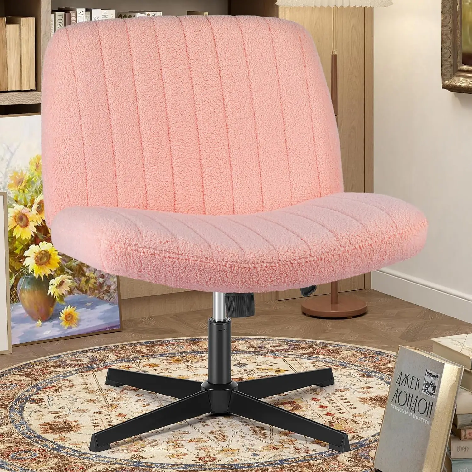 Criss Cross Chairs Legged Arml No Wheels Wide Seat Height Adjustable Swivel Rolling Padded Furry Cute Home Office Desk Seating
Criss Cross Chairs Legged Arml No Wheels Wide Seat Height Adjustable Swivel Rolling Padded Furry Cute Home Office Desk Seating