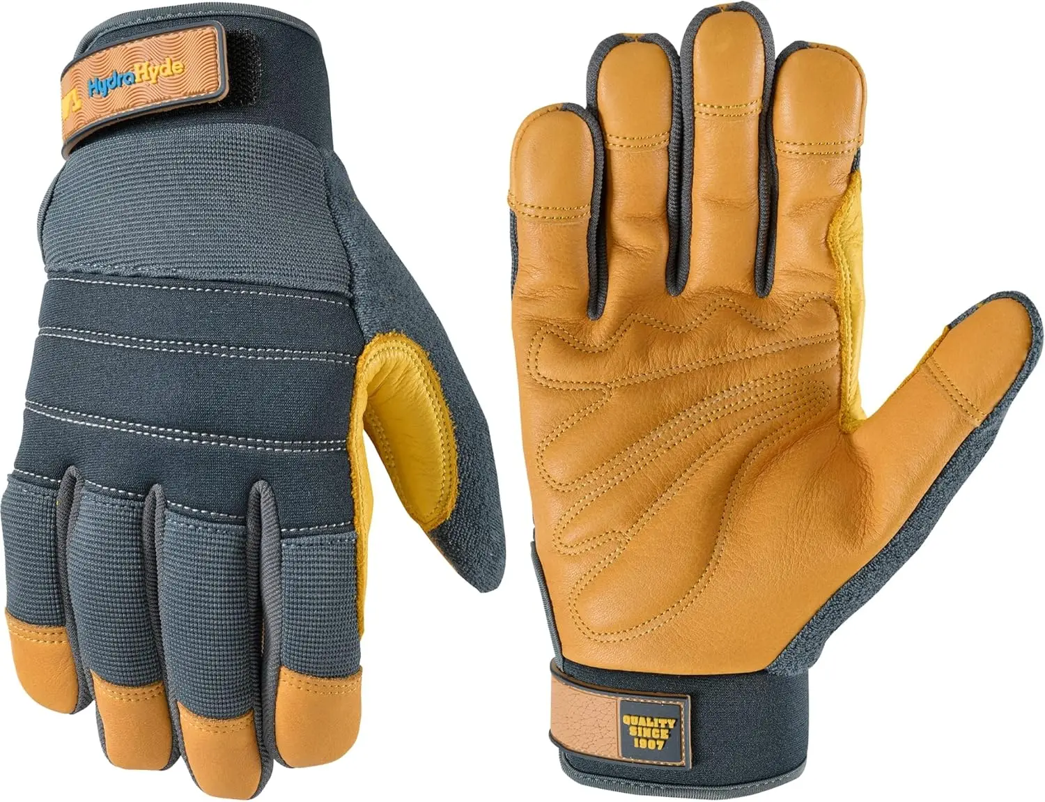 Cowhide Leather Work Gloves, Water-Resistant, Reinforced Fingertips, Adjustable Velcro Wrist, Navy, L
Cowhide Leather Work Gloves, Water-Resistant, Reinforced Fingertips, Adjustable Velcro Wrist, Navy, L