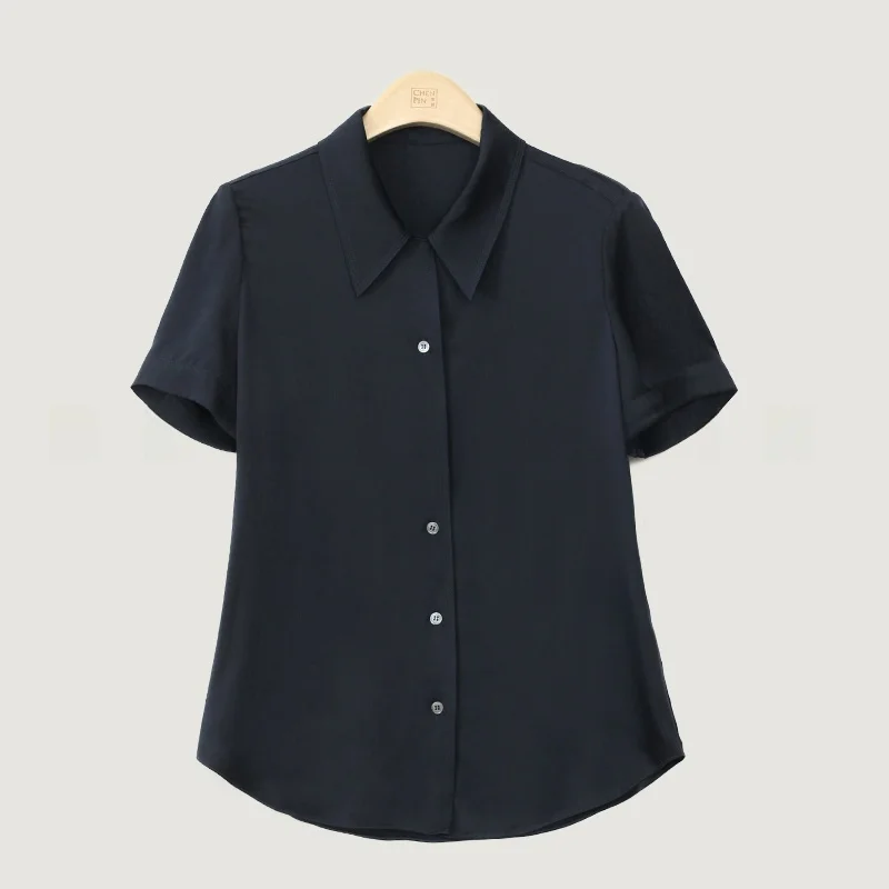 True Silk Shirt Women's 100% Silk Short Sleeve Turn-down Collar Breathable Lightweight Comfortable Daily Wear
True Silk Shirt Women's 100% Silk Short Sleeve Turn-down Collar Breathable Lightweight Comfortable Daily Wear