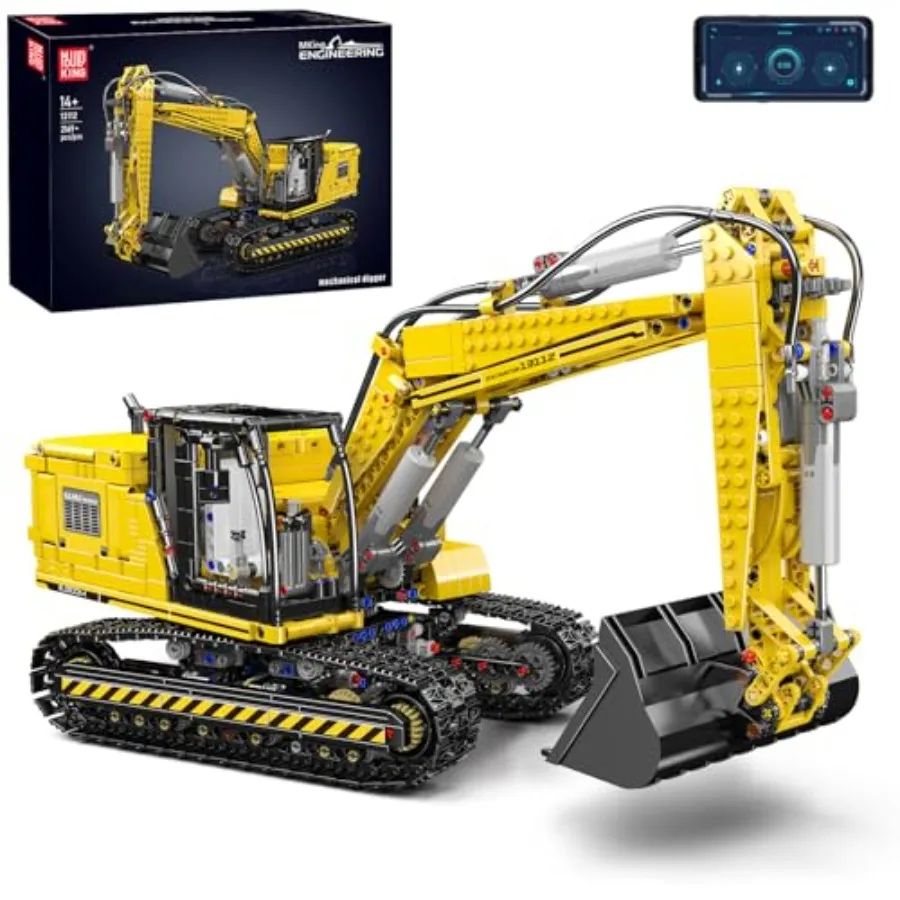 RC Excavator Building Set for STEM Education: 2169+ Pieces App-Controlled Motorized Construction Truck Model Kit in Gray and Ye
RC Excavator Building Set for STEM Education: 2169+ Pieces App-Controlled Motorized Construction Truck Model Kit in Gray and Ye