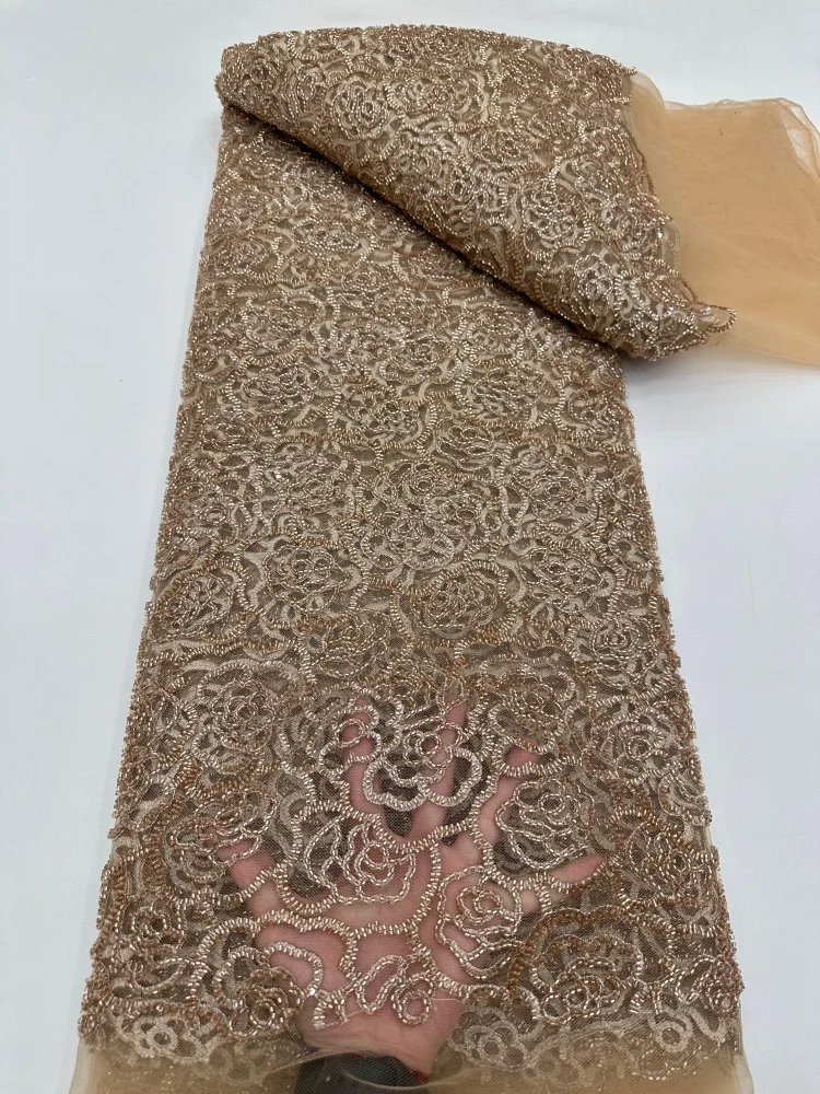 Luxury Fashion Sequins Lace Fabric 5 Yards High Quality African Beaded Tulle Mesh Lace Fabric For Nigerian Party Dress Sewing
Luxury Fashion Sequins Lace Fabric 5 Yards High Quality African Beaded Tulle Mesh Lace Fabric For Nigerian Party Dress Sewing