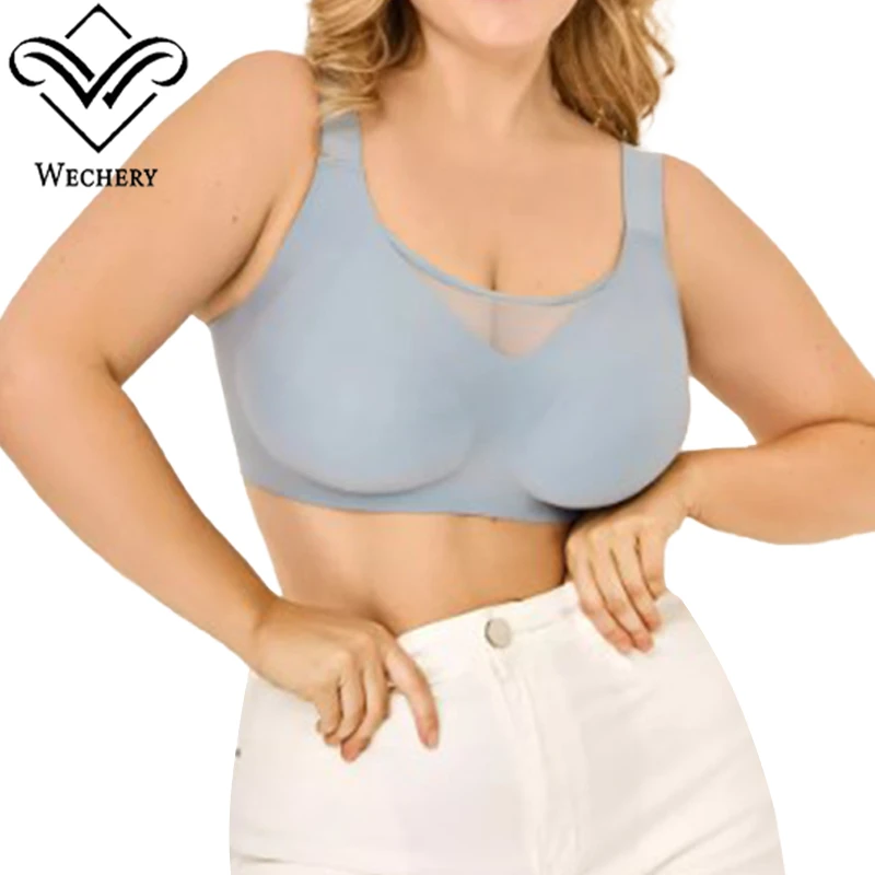 Wechery Plus Size Seamless Bra With No Underwire Soft Support Prevents Sagging Bra Widen Shoulder Strap V-neck Women's Underwear
Wechery Plus Size Seamless Bra With No Underwire Soft Support Prevents Sagging Bra Widen Shoulder Strap V-neck Women's Underwear