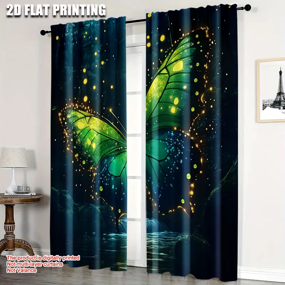 2pc, Party Window Curtains Green Golden Butterfly Blackout Polyester Festive Holiday Suitable for room decor aesthetic
2pc, Party Window Curtains Green Golden Butterfly Blackout Polyester Festive Holiday Suitable for room decor aesthetic
