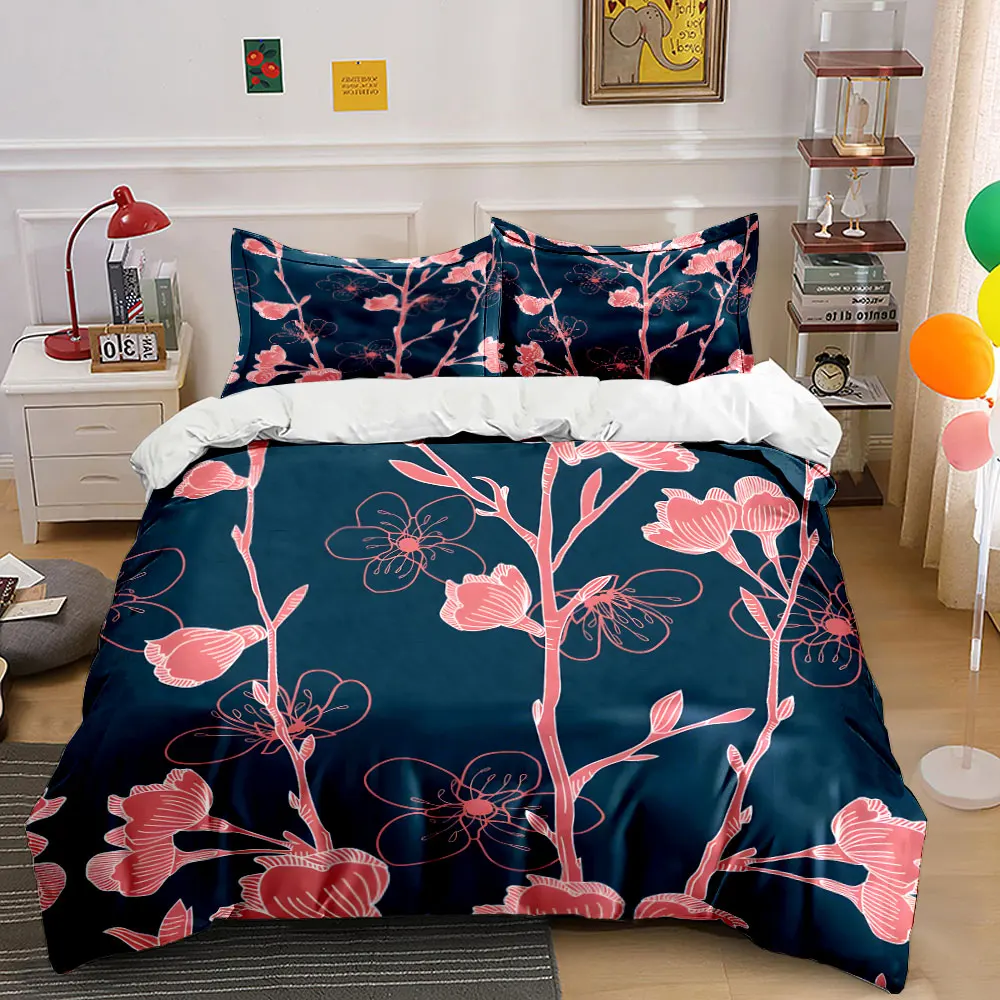 Pink flowers with deep blue background Bedding Set 1 Duvet Cover 2 Pillowcases for Adult and Children Luxury Gift Full Size
Pink flowers with deep blue background Bedding Set 1 Duvet Cover 2 Pillowcases for Adult and Children Luxury Gift Full Size