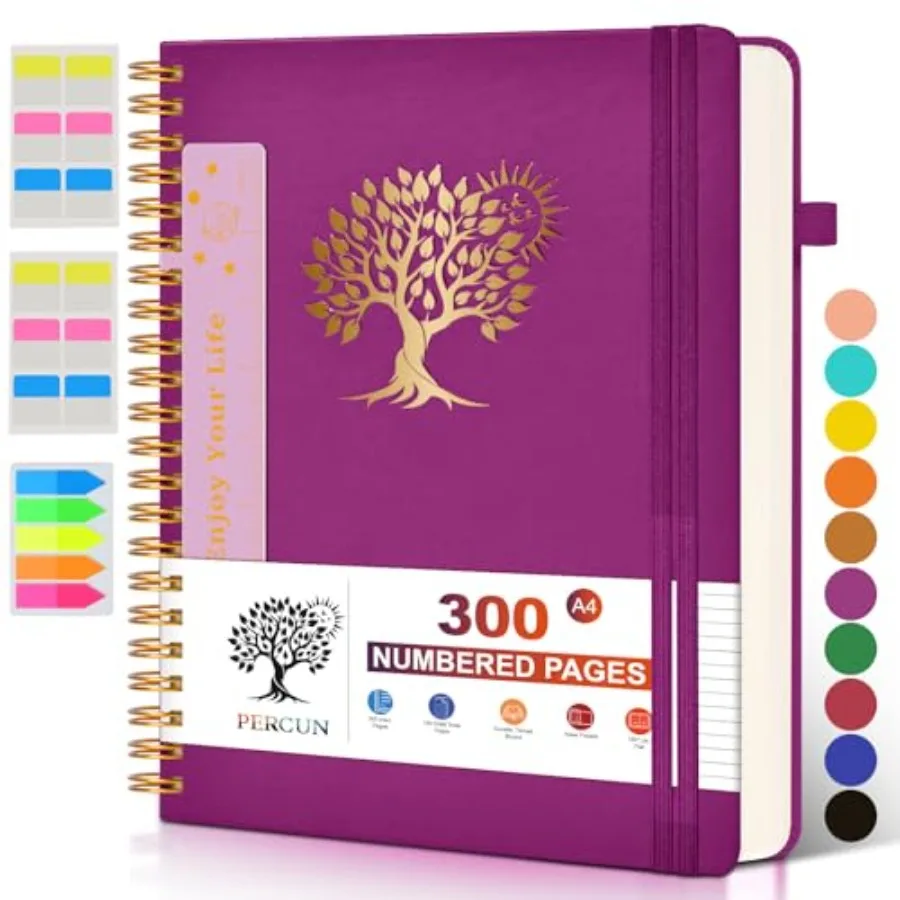 Large Spiral Notebook Journal for Women Men - 300 Numbered Lined Pages, College Ruled, A4 Hardcover Spiral Bound Notebook for S
Large Spiral Notebook Journal for Women Men - 300 Numbered Lined Pages, College Ruled, A4 Hardcover Spiral Bound Notebook for S
