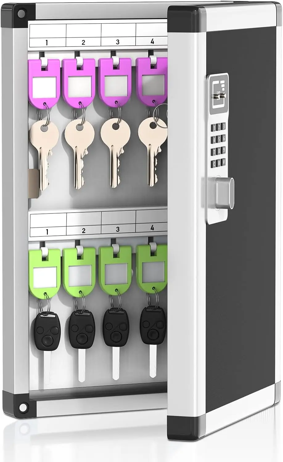 Wall Mount Key Box with Code, 24 Key Hooks, 8.45x2.55x13in, Black
Wall Mount Key Box with Code, 24 Key Hooks, 8.45x2.55x13in, Black