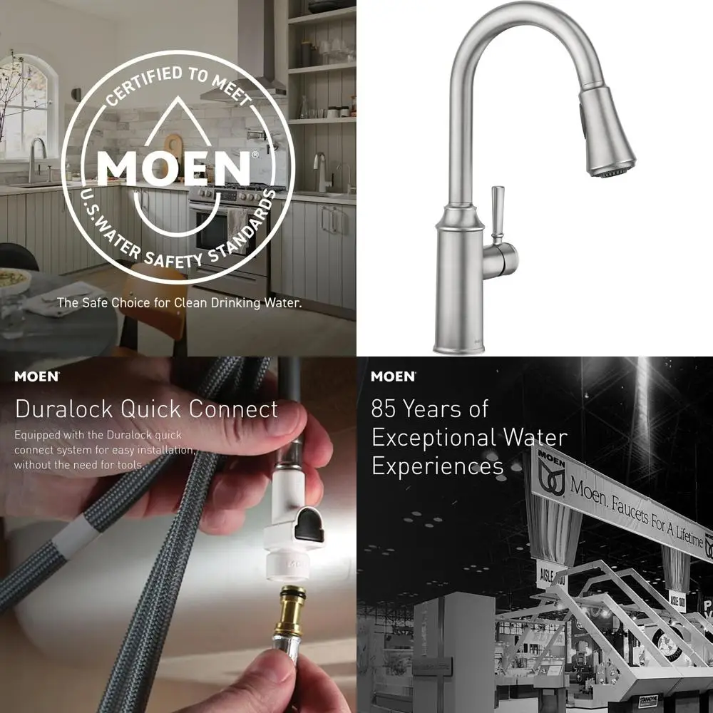 Pulldown Kitchen Faucet with Docking, Power Clean, and Spot-Resist Stainless Steel, Model 87801SRS
Pulldown Kitchen Faucet with Docking, Power Clean, and Spot-Resist Stainless Steel, Model 87801SRS