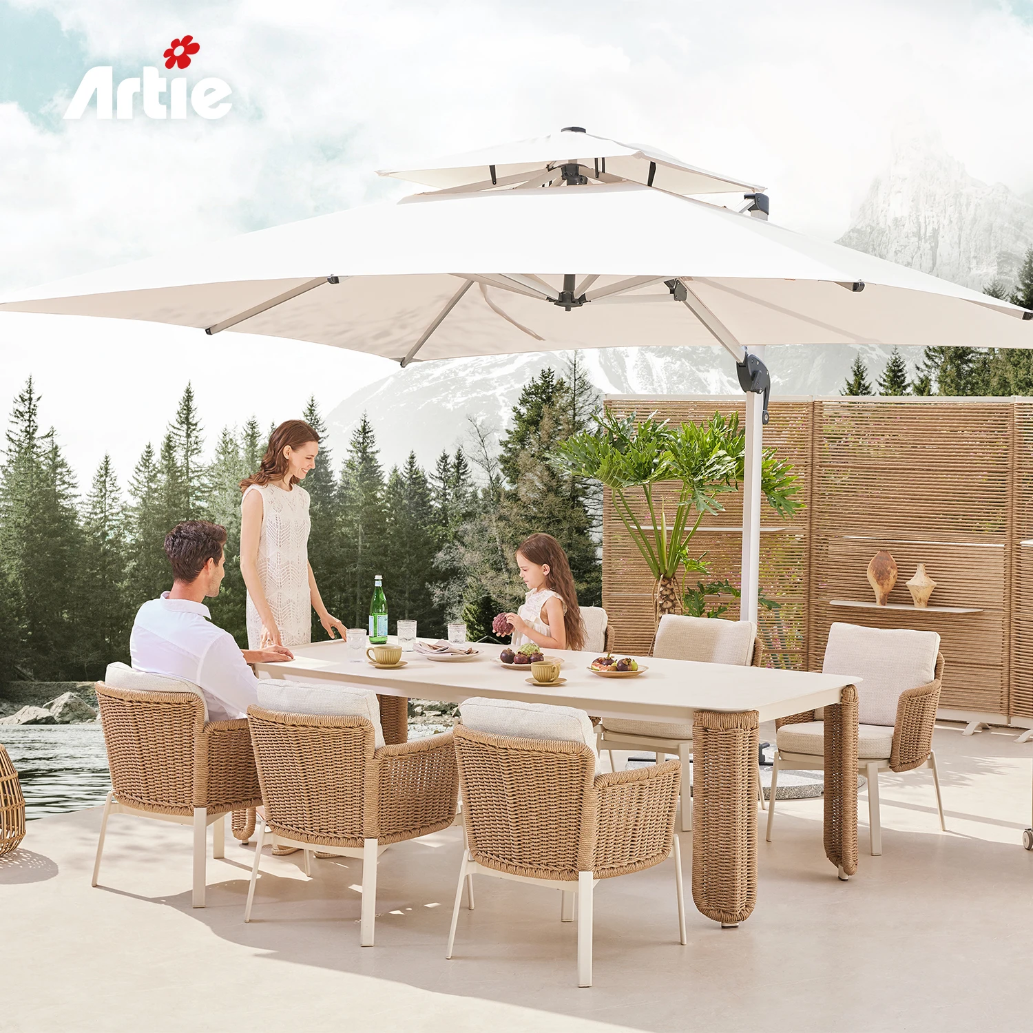 Artie Supply Rattan Furniture Patio Dining Set Modern Style Outdoor Furniture Restaurant Garden Chairs and Table for 6
Artie Supply Rattan Furniture Patio Dining Set Modern Style Outdoor Furniture Restaurant Garden Chairs and Table for 6