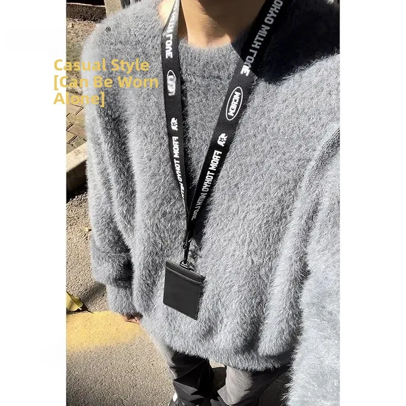 Свитер унисекс свободного кроя с круглым вырезом, однотонный, вязаный, для осени и зимы, повседневный, из полиэстера, теплый, согревающий
Свитер унисекс свободного кроя с круглым вырезом, однотонный, вязаный, для осени и зимы, повседневный, из полиэстера, теплый, согревающий