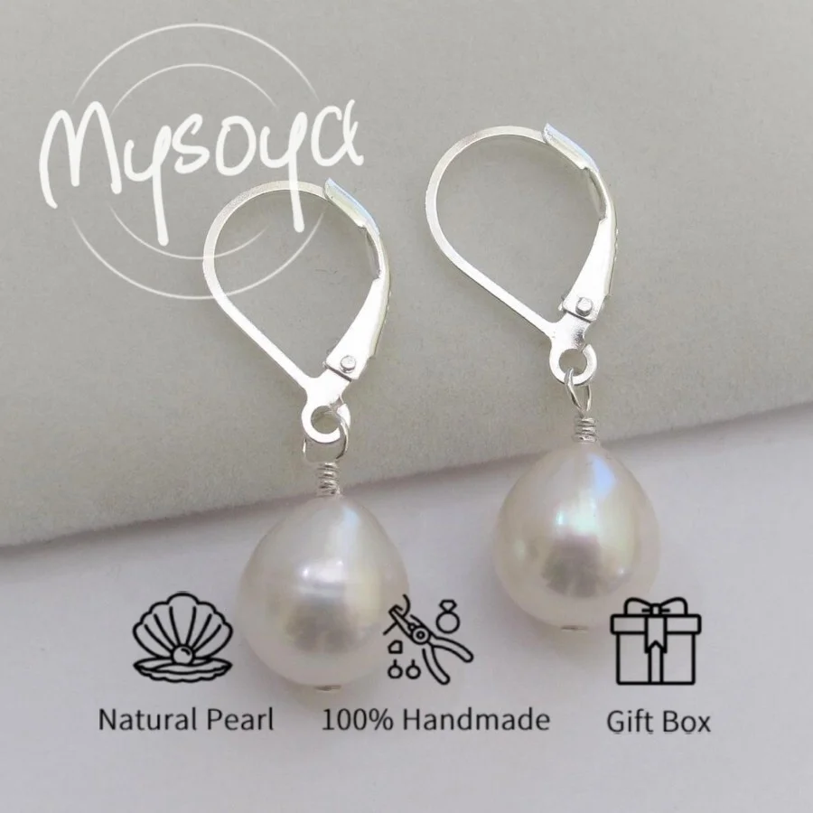 Mysoya Large White Freshwater Pearl Earrings 10-11mm Pearl Gift Box Gift for Him Her for Birthday Wedding Valentine's Day Gift
Mysoya Large White Freshwater Pearl Earrings 10-11mm Pearl Gift Box Gift for Him Her for Birthday Wedding Valentine's Day Gift