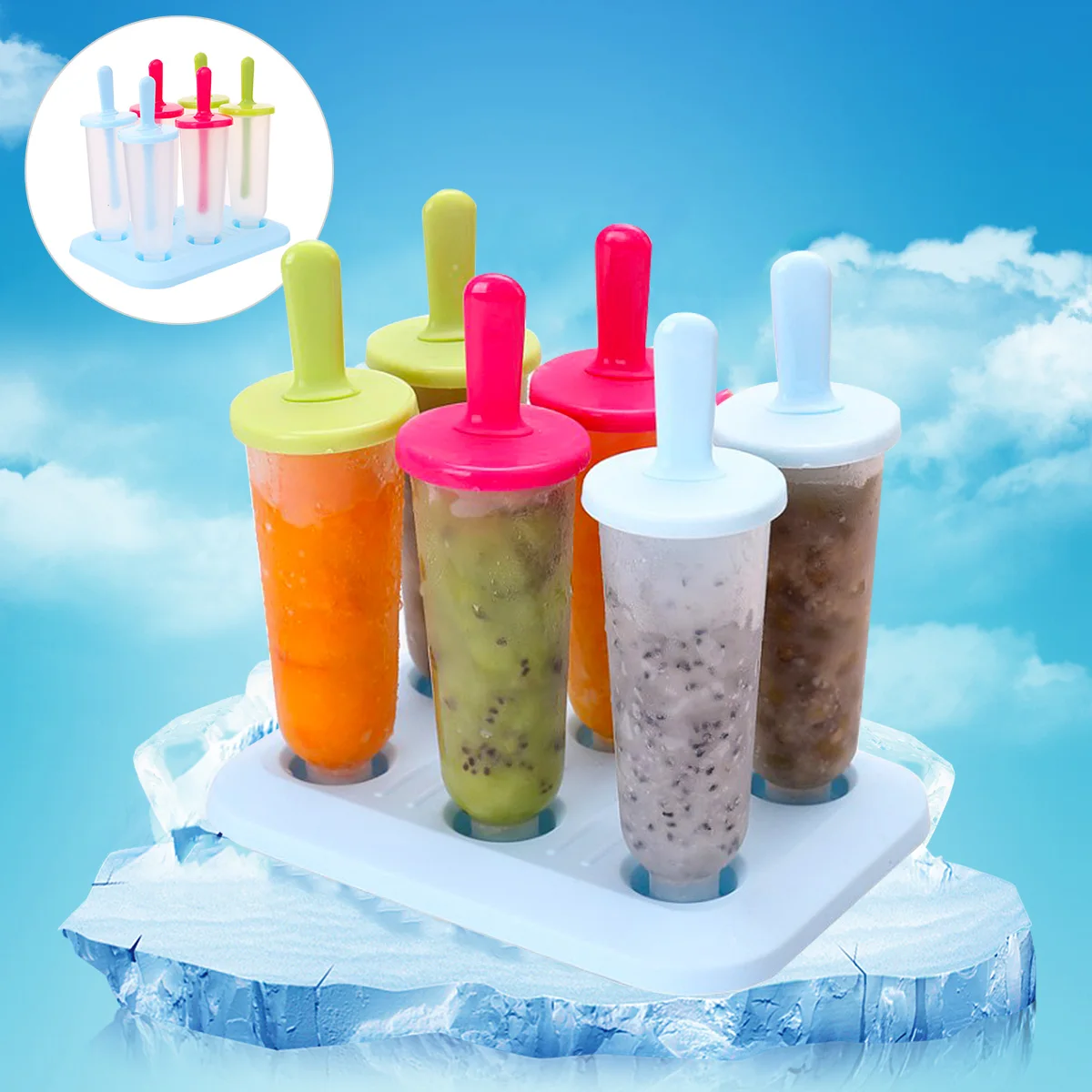 2pcs 6-Grid DIY Ice Cream Mold Silicone Ice Mold Creative Ice Maker Ice Cream Making Tool for Kids Boys Girls (Mixed Color)
2pcs 6-Grid DIY Ice Cream Mold Silicone Ice Mold Creative Ice Maker Ice Cream Making Tool for Kids Boys Girls (Mixed Color)