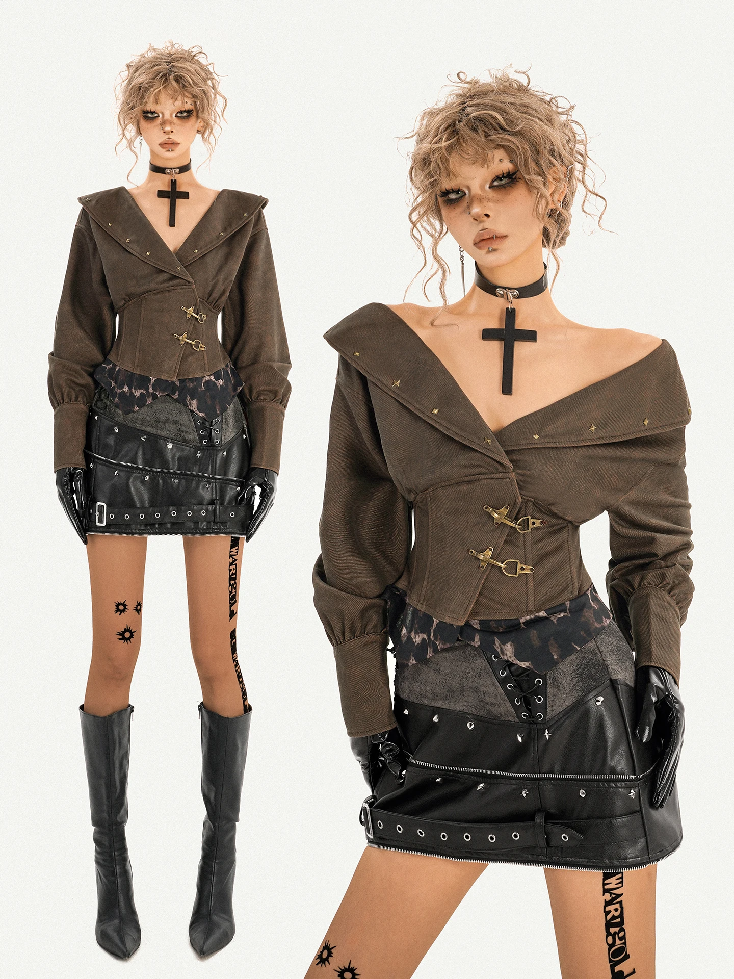 NICO MOLLY Retro Sle Women's irt Slim Fit V-Ne Fibone Waist-Cinched Texture Leather Feel Spring 2026 Faion
NICO MOLLY Retro Sle Women's irt Slim Fit V-Ne Fibone Waist-Cinched Texture Leather Feel Spring 2026 Faion