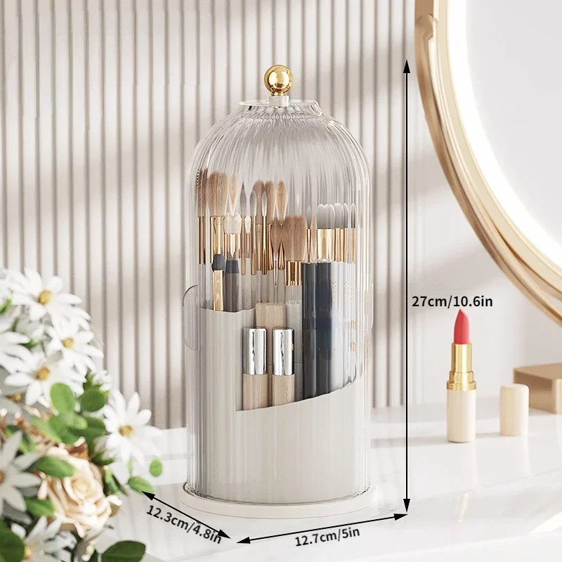 360° Rotating Makeup Brush Holder With Lid Luxury Cosmetic Organizer Lipstick Eyebrow Pencil Holder Eye Shadow Storage Box
360° Rotating Makeup Brush Holder With Lid Luxury Cosmetic Organizer Lipstick Eyebrow Pencil Holder Eye Shadow Storage Box