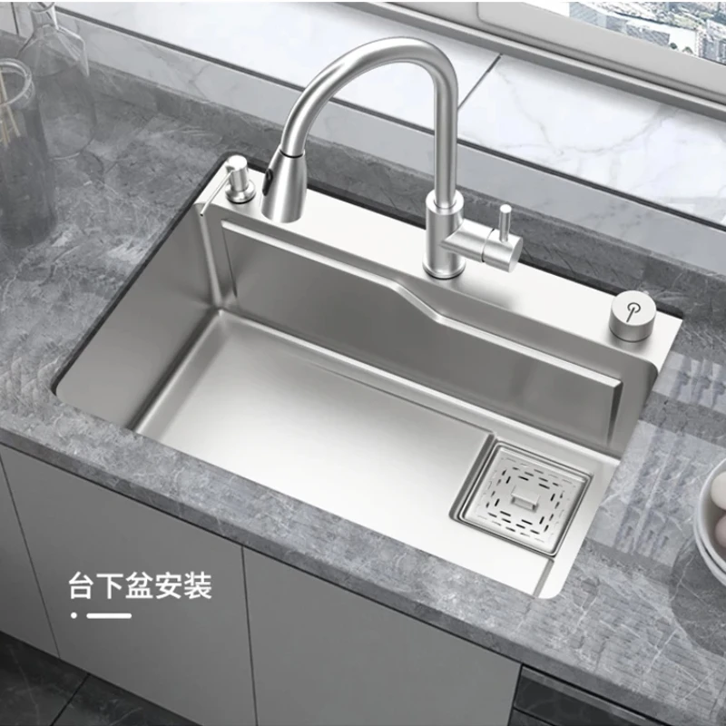 Nano SUS304 stainless steel sink gun gray large single slot kitchen vegetable washing basin household hand washing
Nano SUS304 stainless steel sink gun gray large single slot kitchen vegetable washing basin household hand washing