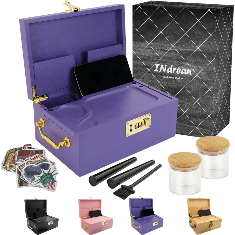 Locking Bamboo Box Gift Set,Purple tool box,2024 Decorative Home Box With Combination Lock,Locking Bamboo Box with Jars
Locking Bamboo Box Gift Set,Purple tool box,2024 Decorative Home Box With Combination Lock,Locking Bamboo Box with Jars