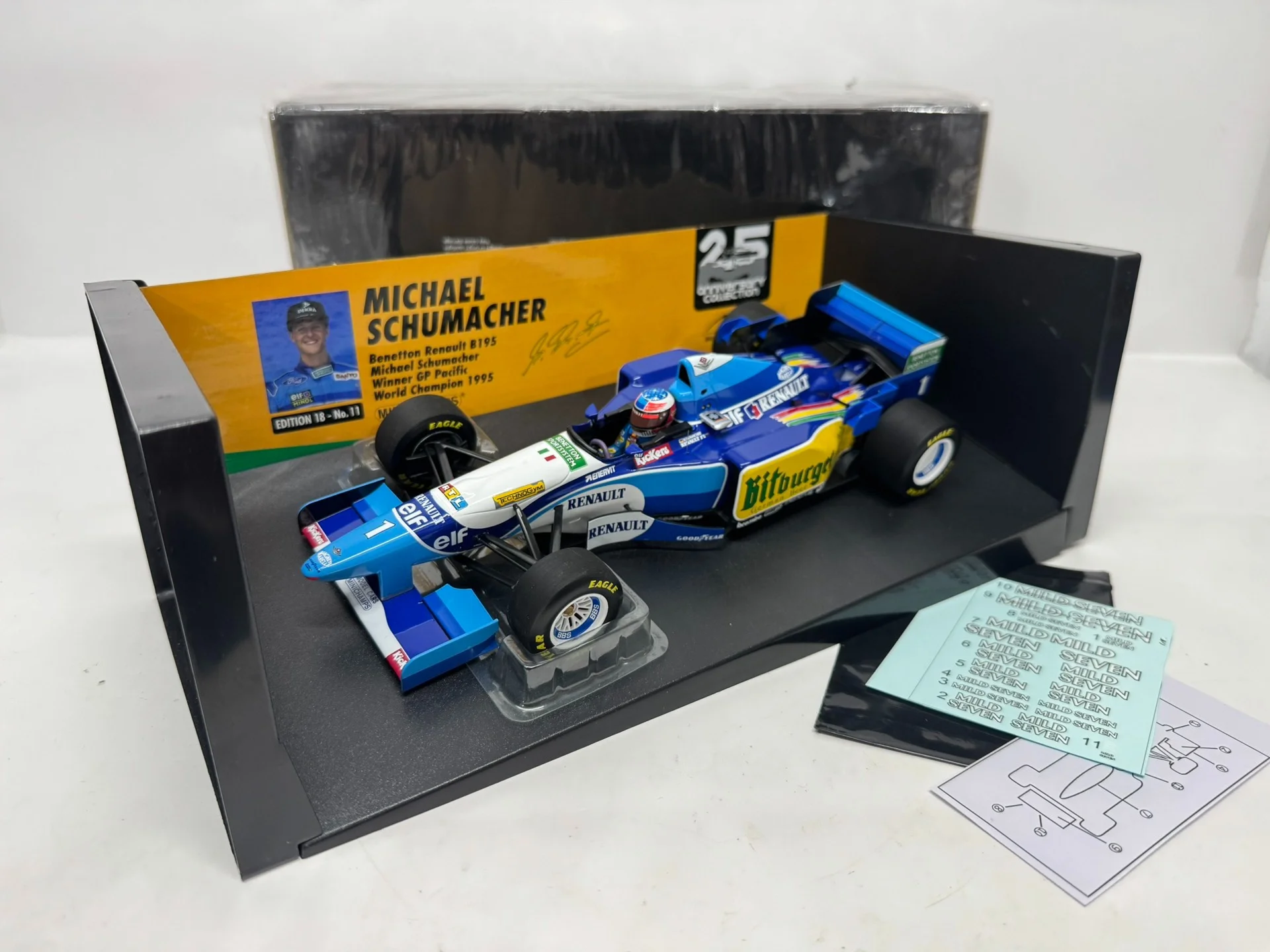 Minichamps 1:18 F1 B195 Schumacher 1995 Simulation Limited Edition Resin Metal Static Car Model Toy Gift
Minichamps 1:18 F1 B195 Schumacher 1995 Simulation Limited Edition Resin Metal Static Car Model Toy Gift