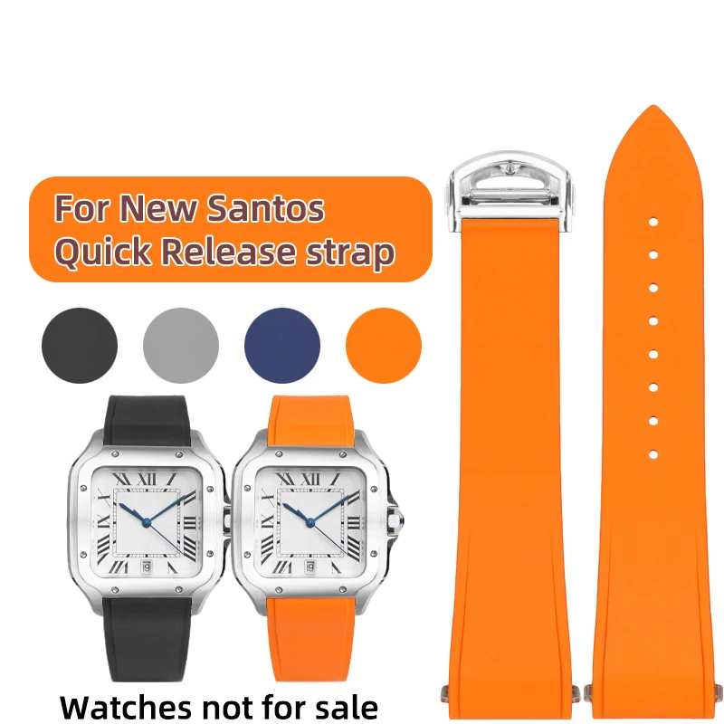 Quick release VITON watch band for SANTOS strap Cartier Santons Dumont rubber strap 18.5mm 21mm women men Orange Black bracelet
Quick release VITON watch band for SANTOS strap Cartier Santons Dumont rubber strap 18.5mm 21mm women men Orange Black bracelet