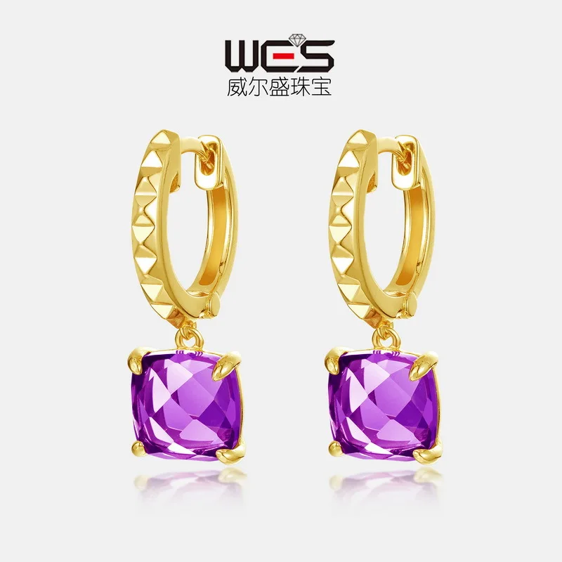 Candy Amethyst Earrings 18K Gold Inlaid with Colored Baby Stones PT950 Platinum Purple Crystal Earrings and Studs
Candy Amethyst Earrings 18K Gold Inlaid with Colored Baby Stones PT950 Platinum Purple Crystal Earrings and Studs