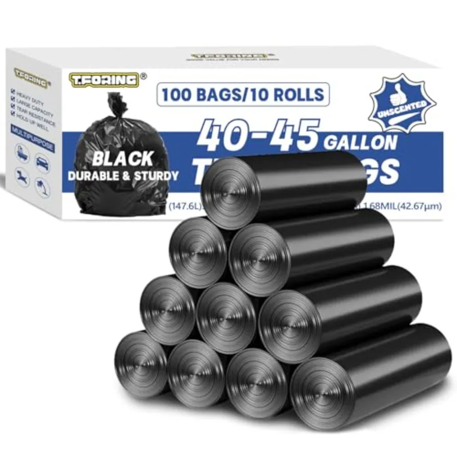 Large 40-45 Gallon Trash Bags Heavy Duty - 1.6 Mil Thick39''x47'' Strong Black Garbage Bags Unscented 100 Count Trash Can Liner
Large 40-45 Gallon Trash Bags Heavy Duty - 1.6 Mil Thick39''x47'' Strong Black Garbage Bags Unscented 100 Count Trash Can Liner