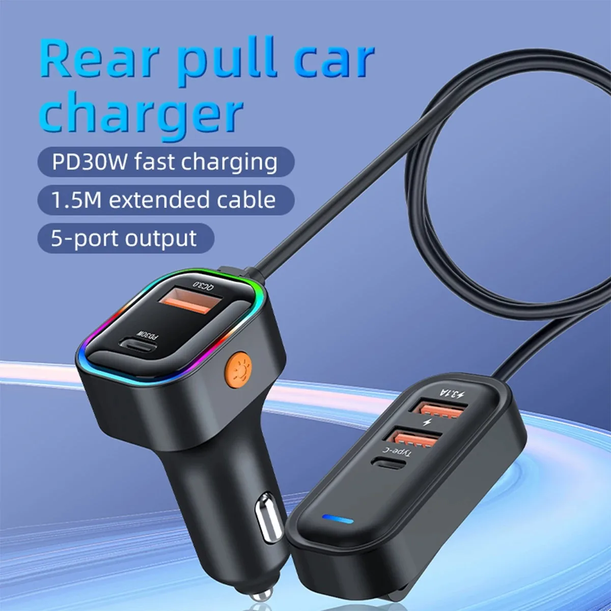 5 Ports 30W USB Car Charger Fast Charging PD+QC3.0 Car Phone Charging USB Type C Adapter in Car For iPhone Samsung Huawei Xiaomi
5 Ports 30W USB Car Charger Fast Charging PD+QC3.0 Car Phone Charging USB Type C Adapter in Car For iPhone Samsung Huawei Xiaomi