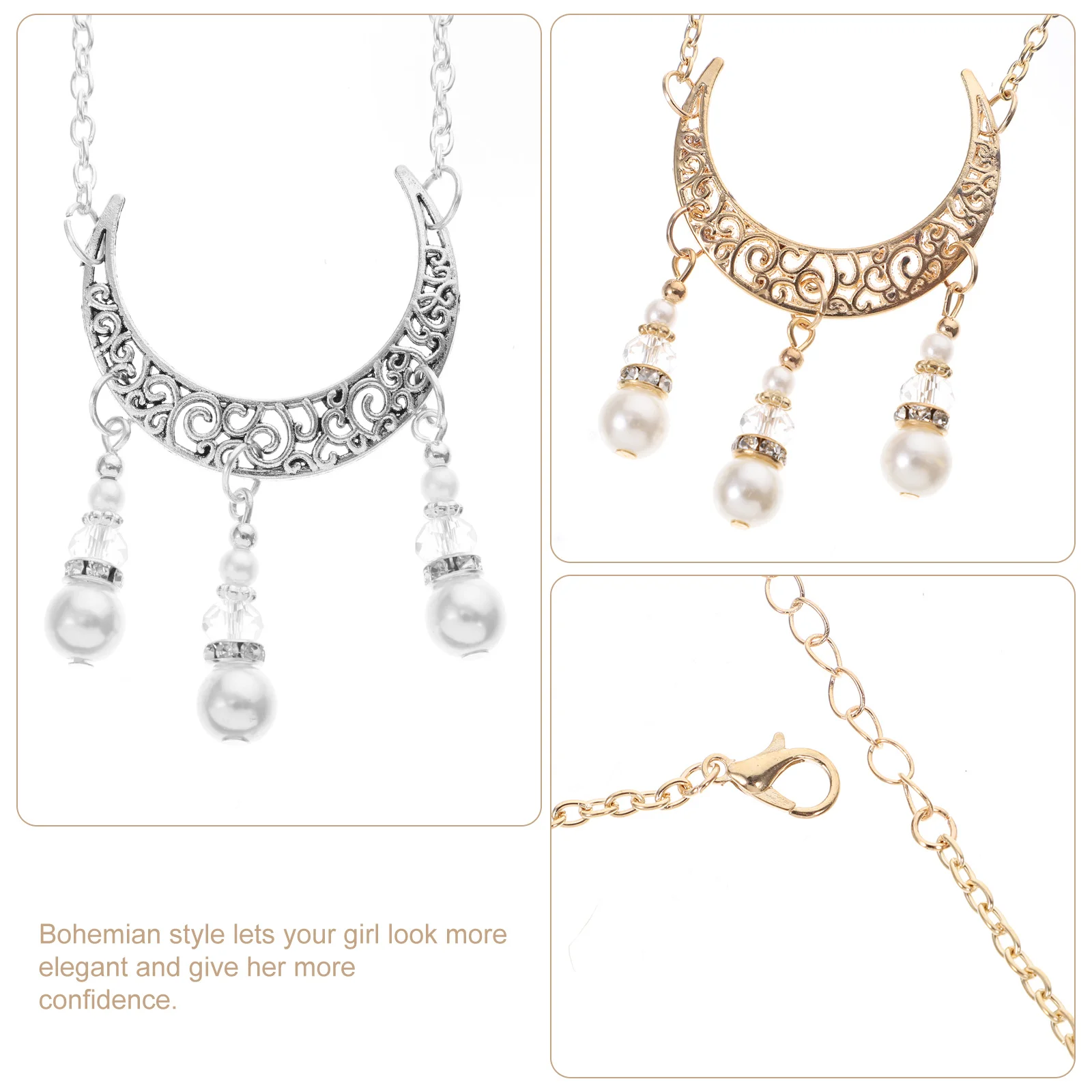 2Pcs Bohemian Style Headdress Crystal Moon Headpiece Accessories for Girls Elegant Gift Party Wedding Carnivals
2Pcs Bohemian Style Headdress Crystal Moon Headpiece Accessories for Girls Elegant Gift Party Wedding Carnivals