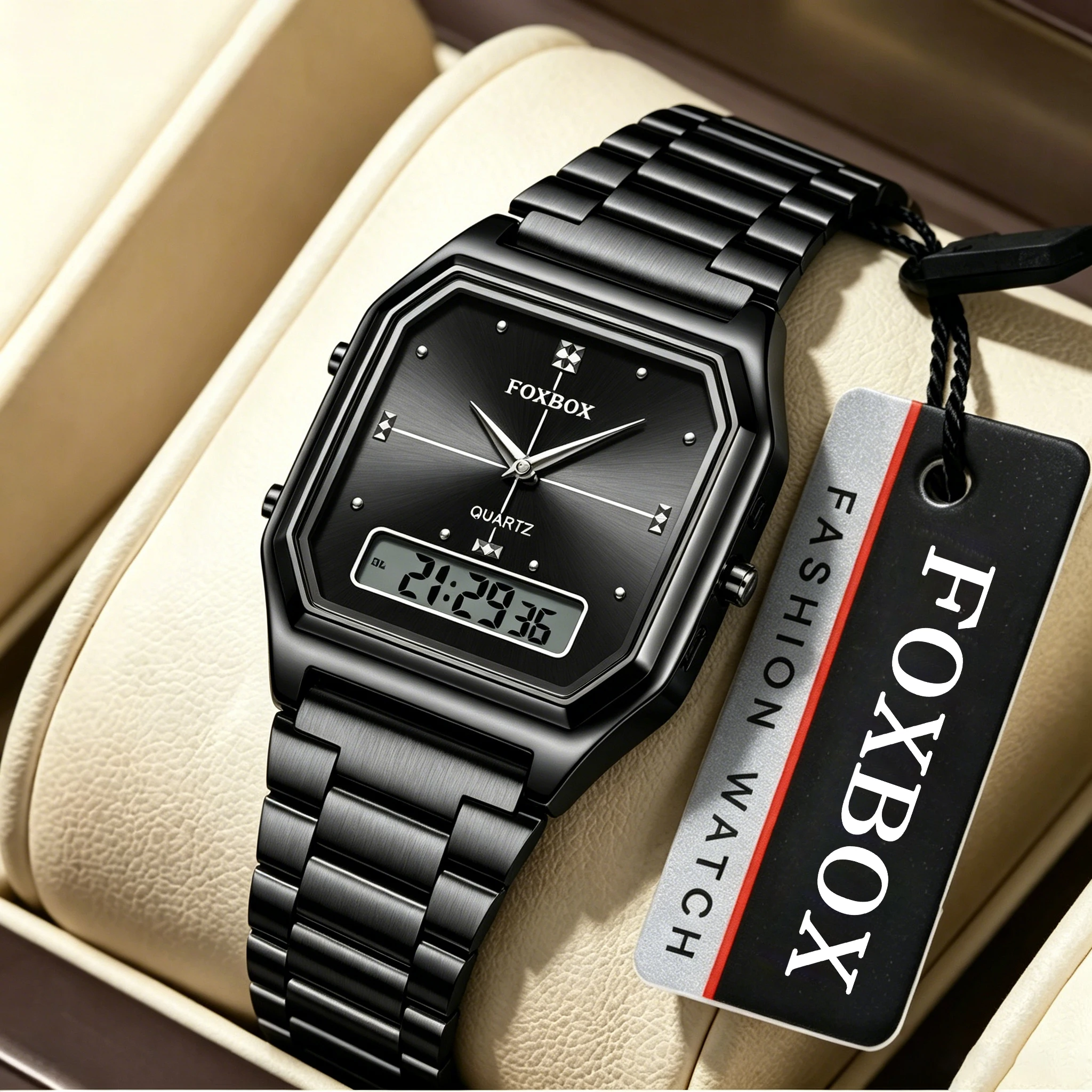 FOXBOX Top Original Casual Watch For Men Waterproof Luxury Fashion Men's Clock Stainless Steel Man Wristwatch Quartz Sport+Box
FOXBOX Top Original Casual Watch For Men Waterproof Luxury Fashion Men's Clock Stainless Steel Man Wristwatch Quartz Sport+Box