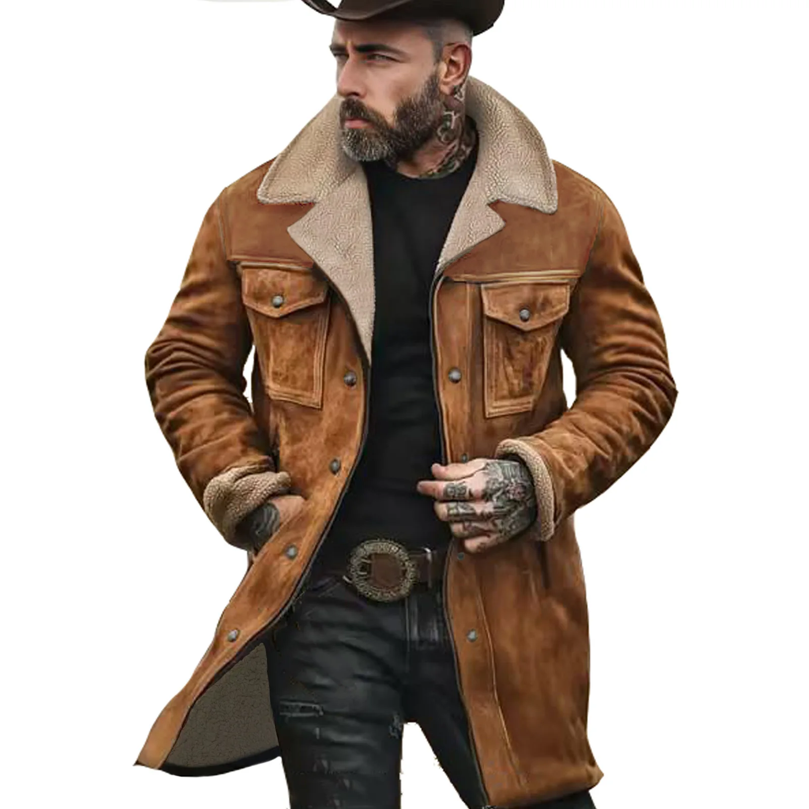 New Men's Autumn Winter Casual Lapel Zipper Fleece-lined Jackets Mid-length Suede Overcoat Male Multi-pocket Thicken Trench Coat
New Men's Autumn Winter Casual Lapel Zipper Fleece-lined Jackets Mid-length Suede Overcoat Male Multi-pocket Thicken Trench Coat