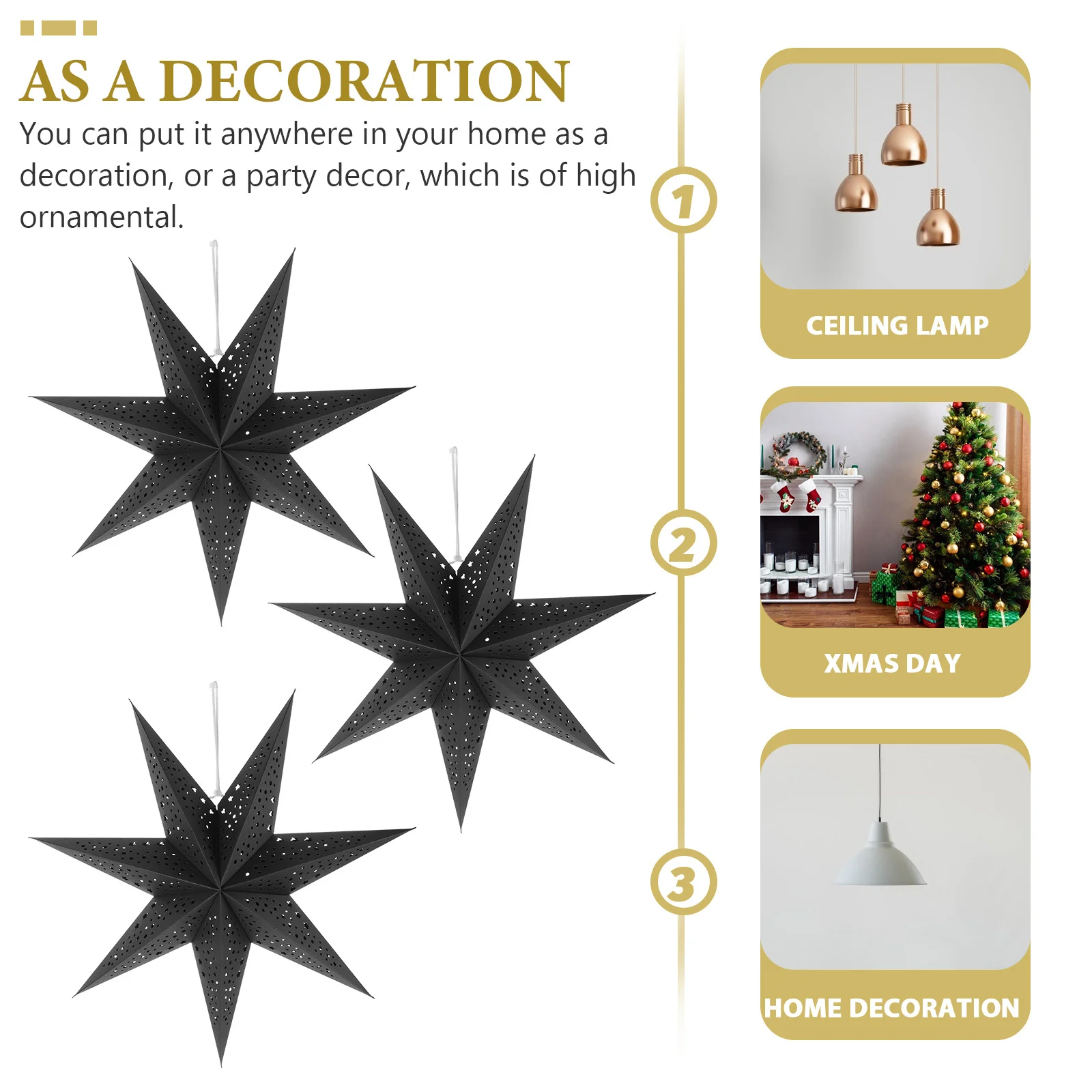 3Pcs 3D Paper Star Lantern Lampshade Hanging Pendant Light Cover for Christmas Decoration Home Party Ceiling Decor
3Pcs 3D Paper Star Lantern Lampshade Hanging Pendant Light Cover for Christmas Decoration Home Party Ceiling Decor