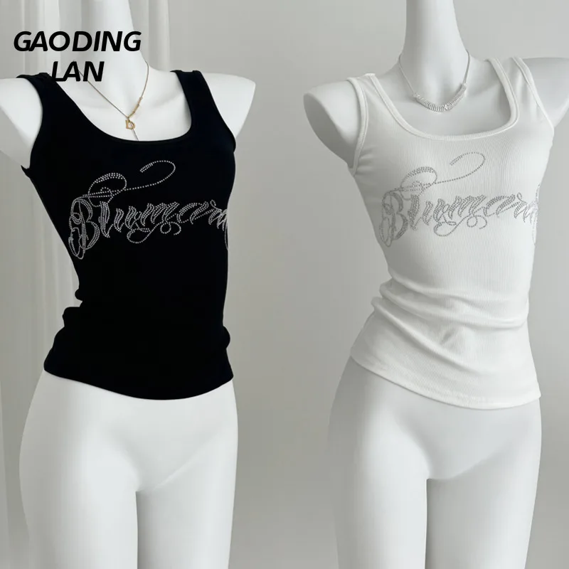 GAODINGLAN Fashion Flash Diamond Sleeveless Women Tanks Summer Slim Tight High Elasticity Camis Y2k Bottom Crop Tees Versatile
GAODINGLAN Fashion Flash Diamond Sleeveless Women Tanks Summer Slim Tight High Elasticity Camis Y2k Bottom Crop Tees Versatile