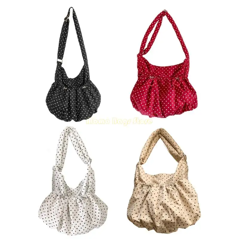 X90D Korean Inspired Ruffled Drawstring Shoulder Bag Spacious Interior Dot Pattern Commuters Bag Casual Crossbody Purse
X90D Korean Inspired Ruffled Drawstring Shoulder Bag Spacious Interior Dot Pattern Commuters Bag Casual Crossbody Purse