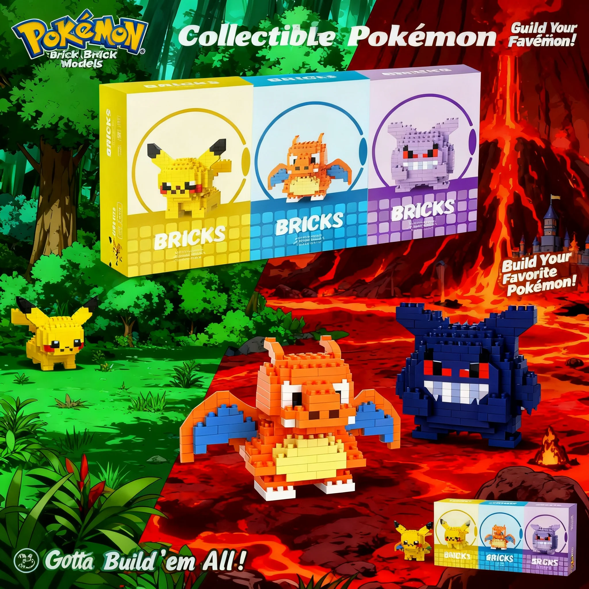 Charizard Pikachu Gengar Pokemon Building Blocks Action Cartoon Character Model Toys Birthday Gift For Boys
Charizard Pikachu Gengar Pokemon Building Blocks Action Cartoon Character Model Toys Birthday Gift For Boys
